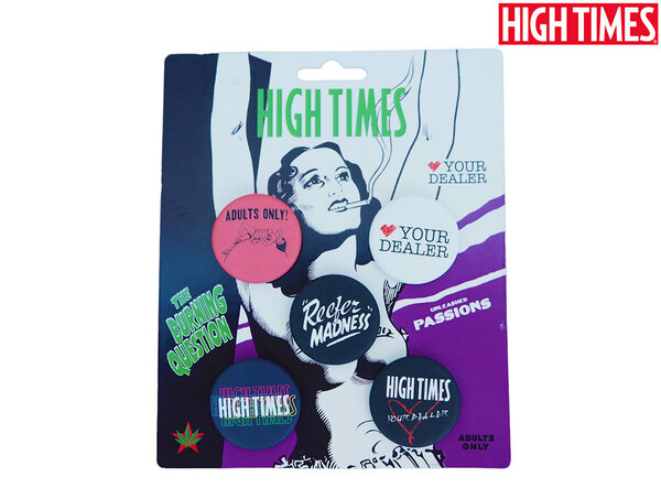 HIGH TIMES ハイタイムズ ピンバッジセット 5個 パープルバージョン アムステルダム カンナビスカップ thc ボング マリファナ 大麻