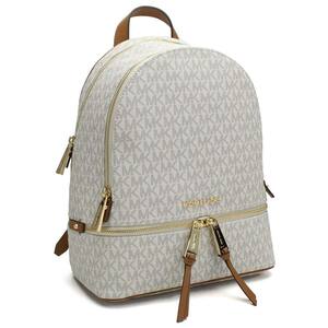 [Новый / неиспользованный] Курс Майкла Майкл Корс Рея Zip MK Signature Rackpack 30s7gezb1b Vanilla White Ladies