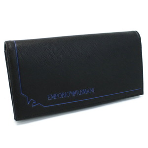 [ new goods unused regular goods ] Armani ARMANI 2. folding long wallet change purse . attaching brand Y4R170 Y731E 80001 BLACK black men's 