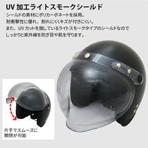 Power7 ジェット ヘルメット フリーサイズ 全排気量対応 ヘルメット レディース メンズ ジェット ヘルメット シールド付き UV加工 全3色_画像3