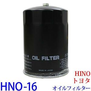 【1個】オイルフィルター HNO-16 HINO、トヨタ デュトロ バス(リエッセ) クイックデリバリー コースター ダイナ/トヨエース 純正交換