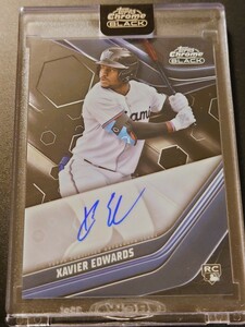 2023 mlb topps chrome black rc auto xavier edwards 