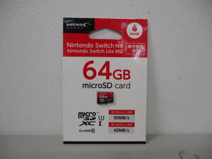 □42402□【新品・未開封品】microSD CARD/マイクロ SD カード　64GB　ニンテンドースイッチ対応　HIDISC