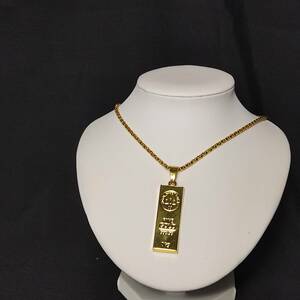 金 ネックレス ペンダント インゴット ネックレス 金の延べ棒 ゴールドバー 18k Gold Plated k18 鍍金 157