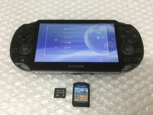 D582-60-M①【初期化動作確認済み】Sony(ソニー)playstation VITA PSVITA PCH-1000 本体 ブラック/デモンゲイズ メモリーカード4GB付きt