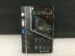 D757-60-M【ジャンク 希少】SHARP(シャープ)JC-R7 ステレオカセットプレーヤー ブラック/t