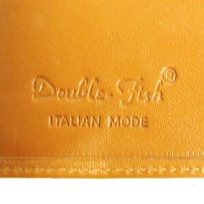 Double Fish ダブルフィッシュ 二つ折り長財布 札入れ 小銭入れ カード入れ イタリア製 USED品 kdの画像5