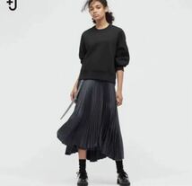 UNIQLO ユニクロ +J プリーツラップロングスカート 黒 ブラック 61 プリーツスカート ユニクロ ジルサンダーコラボ プラスジェイ プラスJ_画像2