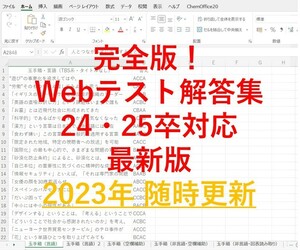 【24・25卒】WEBテスト解答集★大容量★玉手箱 新型玉手箱 TG-WEB GAB WRINKLE WEBキャスティング テストセンター 就活情報等