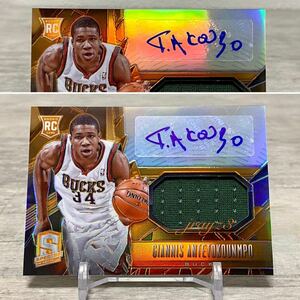 ★Giannis Antetokounmpo★60枚限定！ルーキージャージ直筆サイン★2013-14 Panini Spectra Rookie Jersey Autograph Orange Refractor