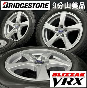 9分山美品★ブリヂストン VRX 215/55R16&VOLVO S60・V60純正アルミ 4本 №231220-S3 7J +50 5H 108/V40等/ボルボ ホイールスタッドレス