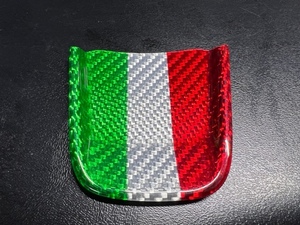 アバルト リアル カーボン ステアリングトリム カバー イタリア国旗
