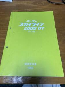 整備要領書 GC10 1968年 L型 L6 ハコスカ 箱スカ サービスマニュアル 整備書 マニアルガイド 日産 スカイライン 整備要領書 jdm