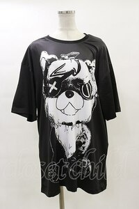 NieR Clothing / プリント半袖CUTSEW 黒 H-23-12-07-087-PU-TO-KB-ZT322