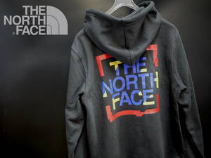 海外限定 L/THE NORTH FACE ノースフェイス グラフィック ロゴ 上質 裏起毛 スウェット パーカー 黒 / NOV GRAPHIC