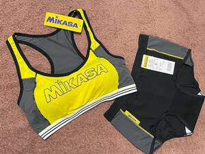 MIKASA ミカサ スポーツブラ ショーツ セット　Mサイズ　yellow/black