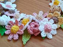 レース編みお花のモチーフ♪　 小さな薔薇とお花　いっぱい　淡い色 　ハンドメイド_画像5