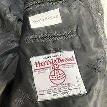 MARIO BARUTTI ハリスツイード『美品 2XL相当』マリオバルッティ 別注 Harris Tweed 毛 ウール グレー 裏地 総柄 ロゴボタン メンズ 秋冬_画像9