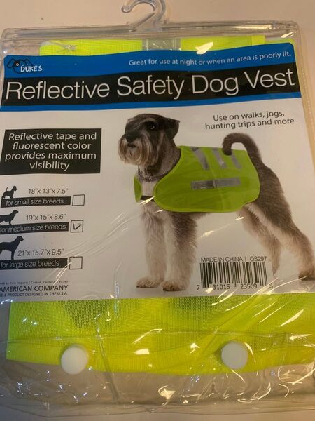 セーフティ ドッグベスト 夜のお散歩に。 中型犬用 犬