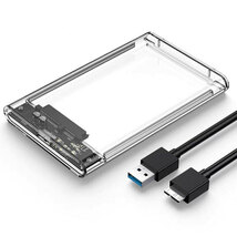 2.5インチ HDD SSD USB 3.0 外付けケース 透クリア 2個セット SATA UASP 工具不要 高速データ転送 5Gbps ポータブル Win Mac Linux 電源不_画像3