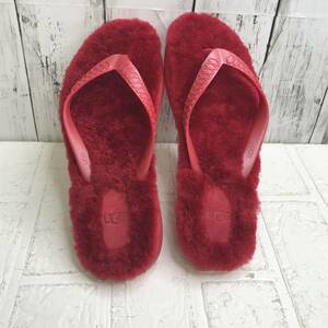 UGG 　アグ　ムートンビーチサンダル　7W(24cm相当)サイズ　レッド　S5.2-338　USED