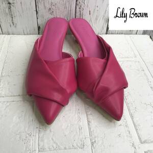 LILY BROWN Lilly Brown knot motif mules L(24.5cm) size pink S5.2-351 USED