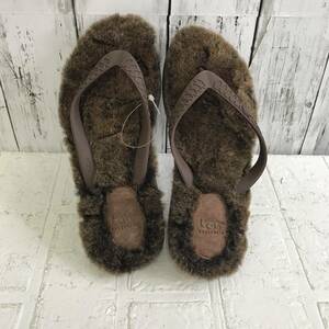 UGG アグ ビーチサンダル　5W(22cm相当)サイズ　ブラウン　素材ラバー 　S5.2-363　USED