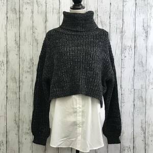 GYDA JadaToys me Ran jiya-n shirt ensemble knitted tunic One-piece F size black S5.4-115 USED