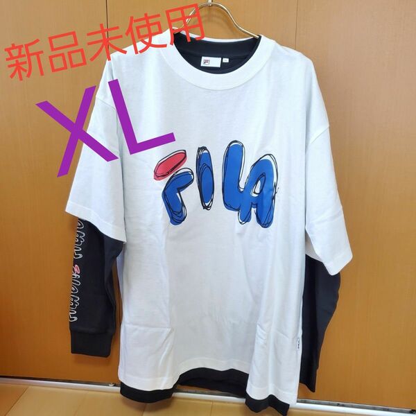 FILA 長袖 XL ブラック 半袖 古着 ビンテージ ヴィンテージ