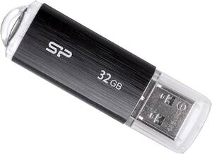 シリコンパワー USBメモリ 32GB USB2.0 キャップ式 Ultima U02シリーズ ブラック SP032GBUF2U0