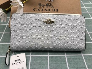 コーチ COACH 財布 長財布 レディース 新品 ロゴ シグネチャー レザー ウォレット ギフト プレゼント ホワイト キャンバス ブランド C231