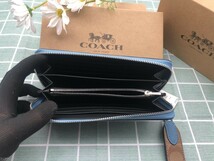 コーチ COACH 財布 長財布 新品 未使用 メンズ レディース ロゴ シグネチャー レザー ブルー ギフト プレゼント キャンバス ブランド C205_画像10