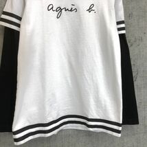 D139-O-N◆良品◆ agnes b. ENFANT アニエスベー アンファン レイヤードTシャツ バイカラー 長袖 ロンT トップス◆12ans コットン ホワイト_画像4