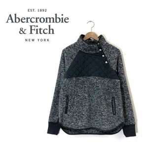 D128-O-N◆美品◆ Abercrombie&Fitch アバクロンビー＆フィッチ アバクロ フリーストップス 中綿 キルティング ハイネック◆sizeS グレー