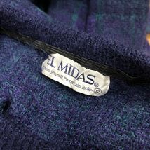 D125-O-N◆美品◆ EL MIDAS エルミダ マフラー付きセットアップ 3点セット ニット セーター チェック スカート◆size12 ウール ネイビー_画像8