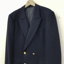 D91-D◆美品◆old◆ J.PRESS ジェイプレス 紺ブレザー テーラード ダブル 厚手 背抜き ◆size156 ネイビー ウール ナイロン レディース_画像5