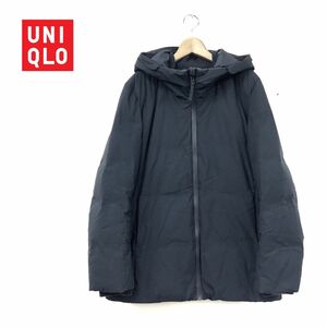 D83-N◆ UNIQLO ユニクロ シームレスダウンパーカ ダウンジャケット 撥水 レディース ◆sizeL ブラック 黒 ポリエステル100