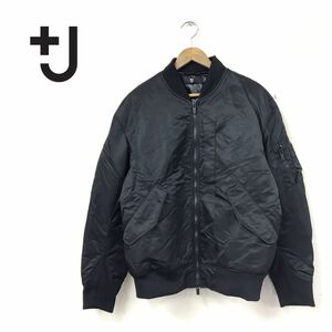 N2599-N◆美品◆ ＋J UNIQLO JILSADER ハイブリッドダウンオーバーサイズMA-1ブルゾン ダウンジャケット◆sizeM ブラック ナイロン