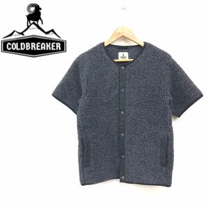 N2433-F-N◆ ポーランド製 ◆ coldbreaker コールドブレー ボアジャケット ブルゾン 半袖 ◆ sizeM ポリエステル100 ブラック 古着 秋冬