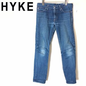 D727-F◆ HYKE ハイク デニムパンツ ジーンズ ジッパーフライ ストレート ◆ size30 コットン100 インディゴブルー 古着 メンズ