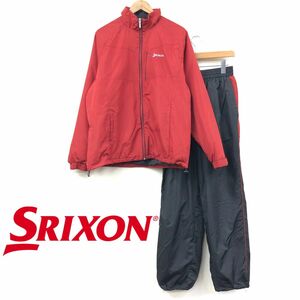 D306-F◆ SRIXON スリクソン ウィンドブレーカー セットアップ ジャケット パンツ ◆ sizeM ポリエステル レッド ゴルフウェア 秋冬