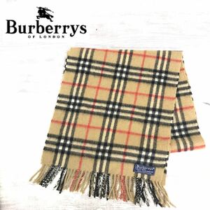 D854-R-N◆Burberrys バーバリーズ フリンジマフラー◆メンズ レディース ユニセックス 通勤 通学 秋冬 防寒 定番 チェック カシミヤ100%