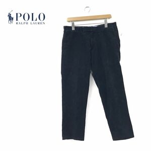 D901-N◆美品◆ POLO Ralph Lauren ポロラルフローレン コーデュロイパンツ ロング ストレート◆size32/32 ブラック コットン