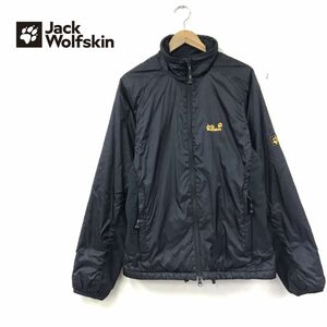 D883-D◆ Jack Wolfskin ジャックウルフスキン 中綿ジャケット フルジップ 脇下切替◆sizeM ブラック 黒 ナイロン メンズ