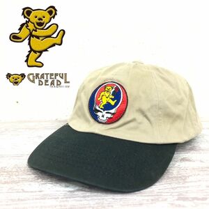 D1388-F◆ old ◆ GRATEFUL DEAD グレイトフル・デッド デッドベア キャップ 帽子 ◆ size FREE コットン100 ブラック ブラウン 古着