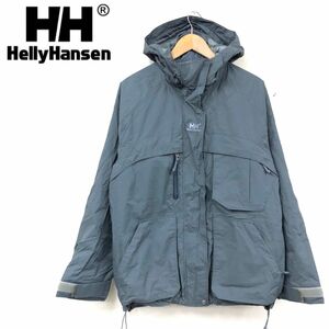 D1351-F-N◆ HELLY HANSEN ハリーハンセン ナイロンジャケット マウンテンパーカー フーディ ◆ sizeM ナイロン100 グレー レディース 秋冬