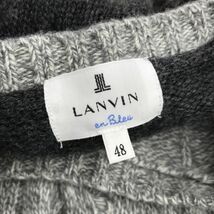 D1138-R◆LANVIN en bleu ランバンオンブルー ニットセーター◆サイズ48 メンズ 紳士 トップス 秋冬 ウール混 前後バイカラー グレー_画像5