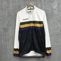 D1074-N◆美品◆ le coq sportif ルコックスポルティフ サイクルジャージ 長袖 フルジップ ロードバイク ◆sizeL ホワイト マルチ ポリ_画像2