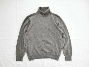 80s90s Braemar スコットランド製 カシミヤ100% タートルネック グレー ハイネック UK40 英国 ウール England Euro Archive Vintage 60s70s