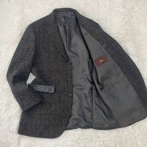 新品同様【英国紳士の装い】Harris Tweed × MITSUMINE ツイード テーラードジャケット Lサイズ ハリスツイード ウィンドウペン ミツミネ